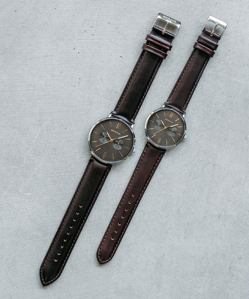 BERING Japan Limited Коричневая телячья кожа Серебристый нержавеющая сталь с 2 сетчатыми ремешками Сапфировое стекло Изменения Подлинный импортный продукт Гарантия 3 года