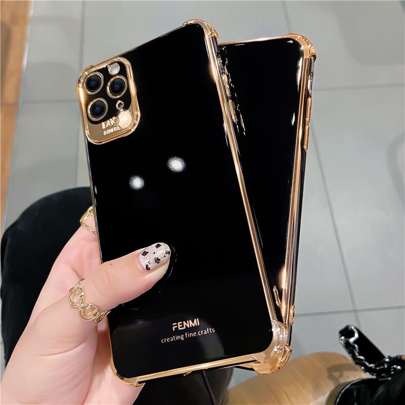 Роскошный силиконовый черный чехол с покрытием для iPhone 14 Plus 13 12 Pro Max Mini 11 Pro Max XS X 7 8 plus SE XR задняя крышка мягкий чехол из ТПУ