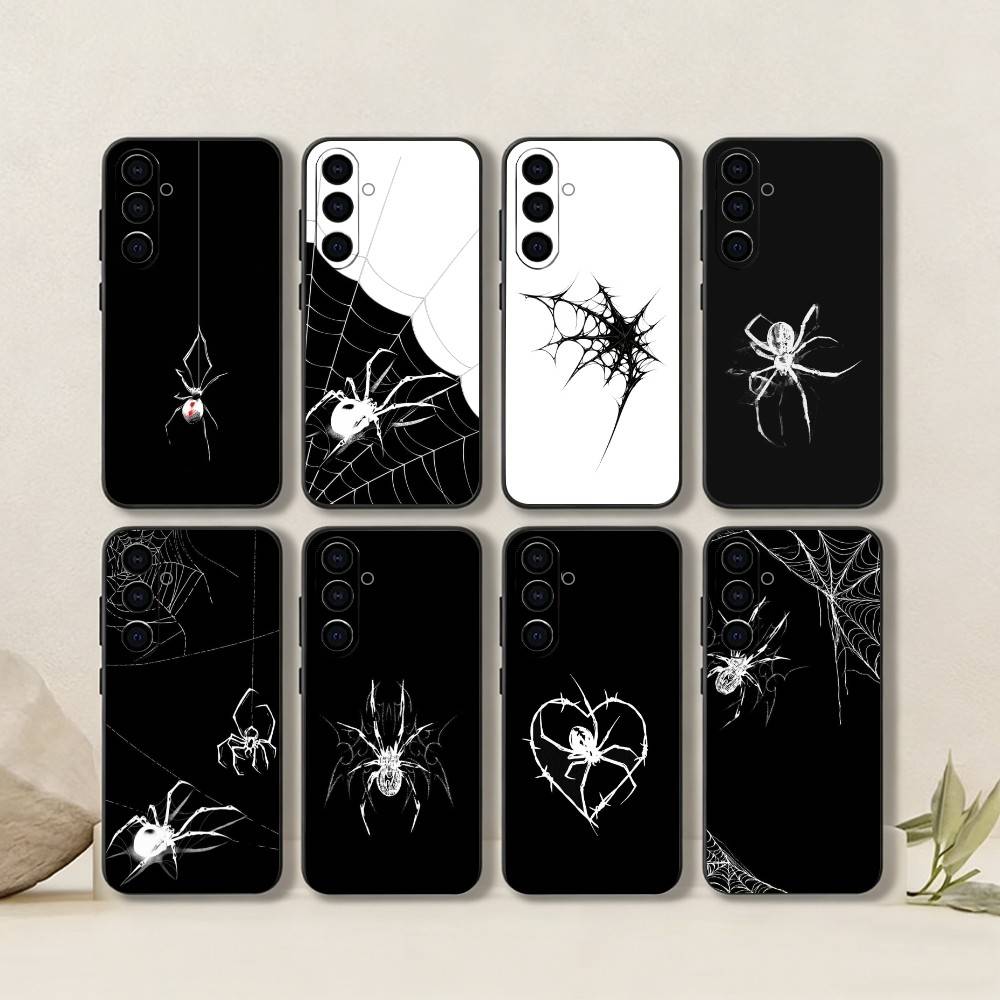 Серо-белый паук Чехол для телефона для Samsung Galaxy A73,A72,A71,A70,A53,A52,A51,Мягкий силиконовый черный чехол