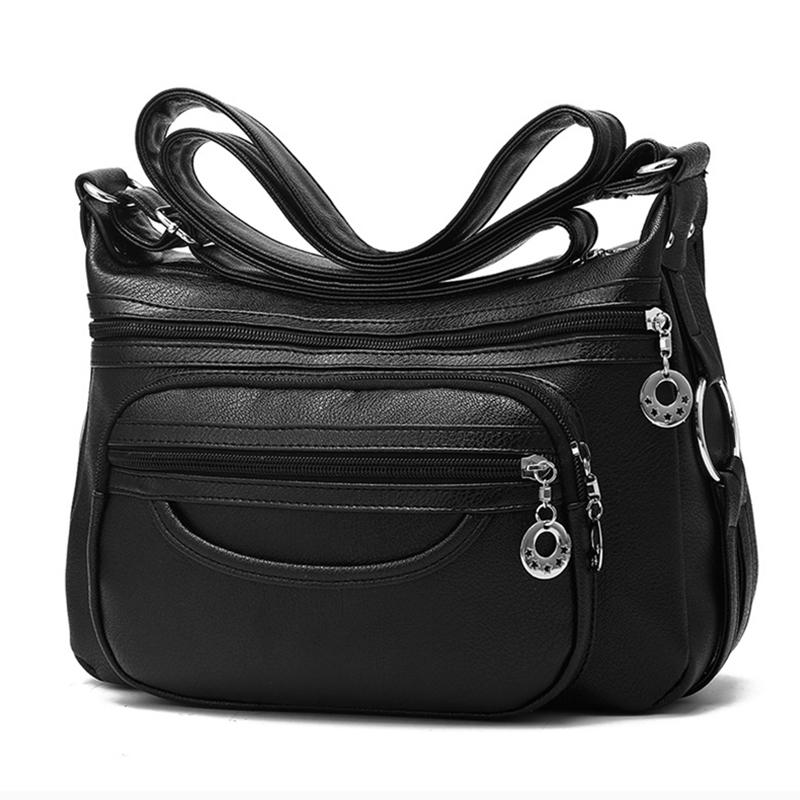 Мягкая мытая искусственная кожа Повседневная сумка Mama Женская сумка через плечо