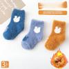 3 Pairs of Baby Socks with Thick Fleece and Warm Coral Fleece, Cute Rabbit Design