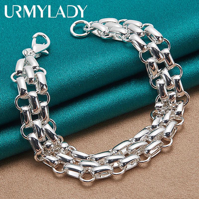 925 Sterling Silver Chain Bracelet Fashion Charm Fine Jewelry