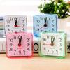 Cute Clock Bedroom Desk Square Small Bed Compact Travel Quartz Alarm Clock for Student(random)