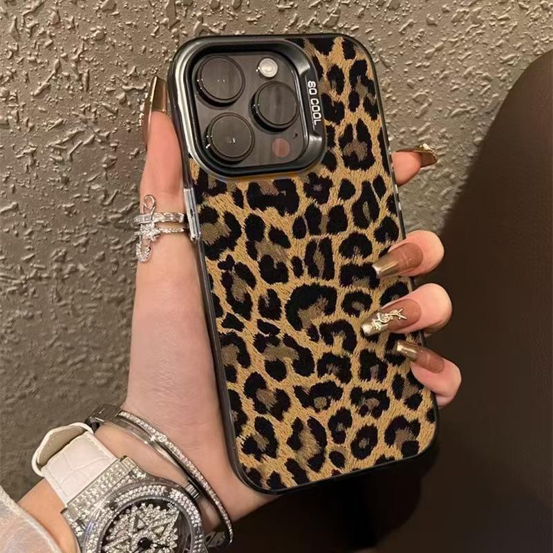 Новый леопардовый принт подходит для чехла на мобильный телефон Apple 16Pro iPhone15Pro креативный 14 personality 1713 Европа и Америка