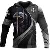 Templar Crusader Hoodie Cool Style Pattern Vintage Print Man Cotton Hooded Long Sleeve Clothing S-3XL New Style