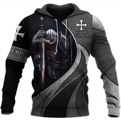 Толстовка с капюшоном Templar Crusader Cool Style Pattern Vintage Print Man Cotton Hooded Long Sleeve Clothing S-3XL New Style