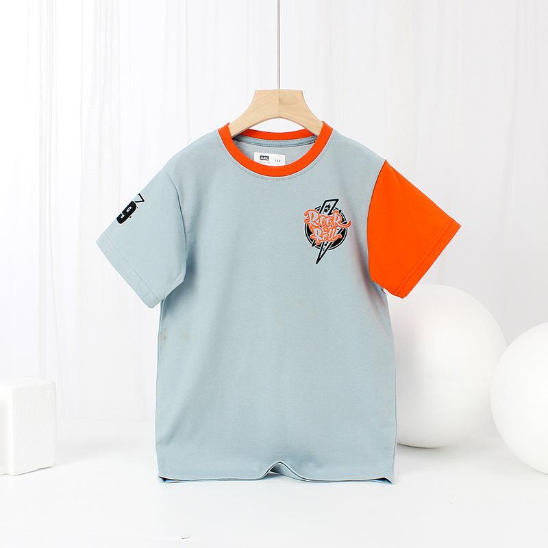 Летняя корейская версия детской новой футболки с короткими рукавами для мальчиков CuHK детская трендовая цветная хлопковая рубашка детская с короткими рукавами
