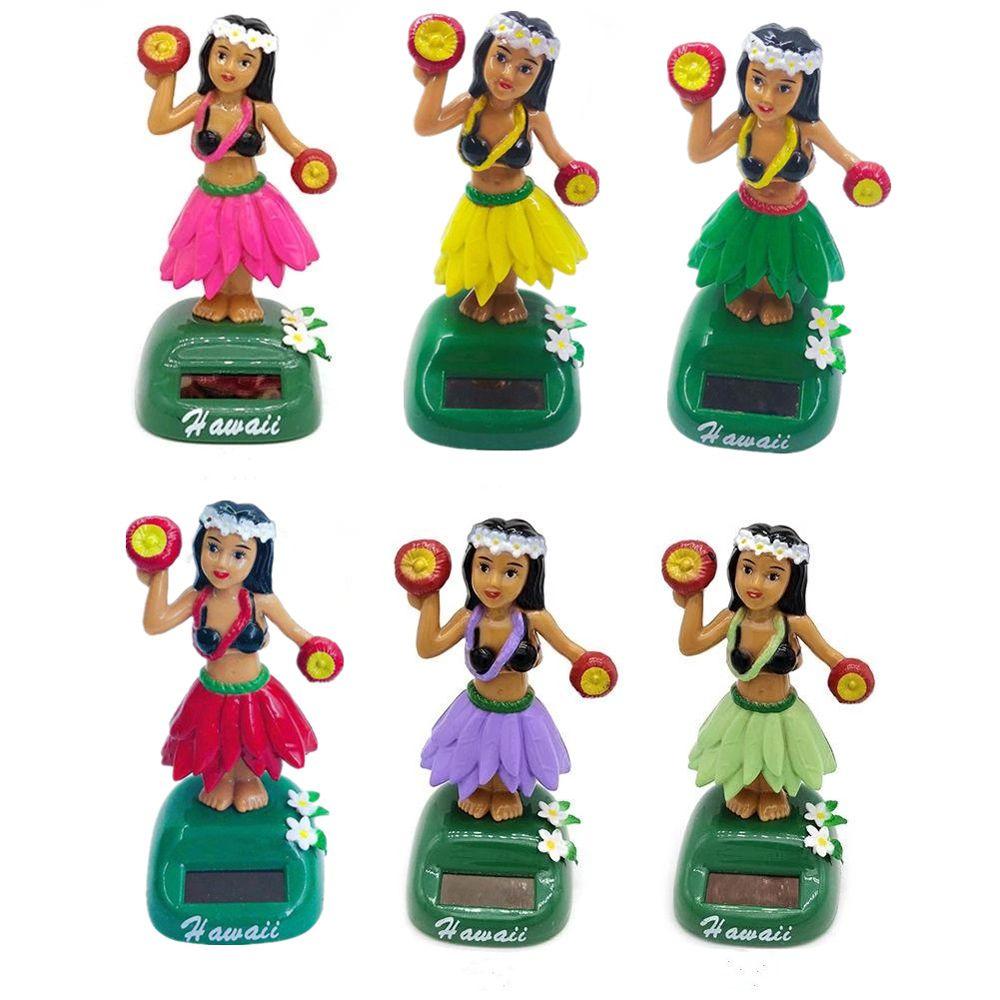 Toy Swinging Bobble Shaking Head Doll Dancing Hula Girl Solar Swinging Doll Swinging Hawaiian Girl