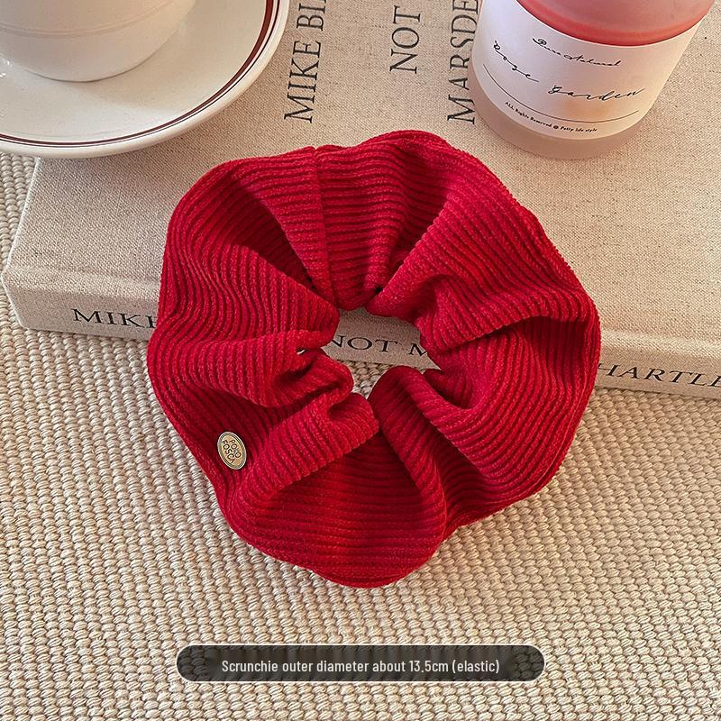 Рождественский красный анкарский шарф-скранчи - Новогодняя резинка для волос для женщин