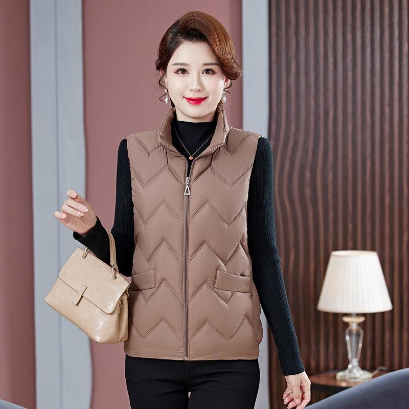 Женский зимний пуховый хлопковый жилет плюс размер, жилет с воротником-стойкой, повседневный женский теплый хлопковый жилет