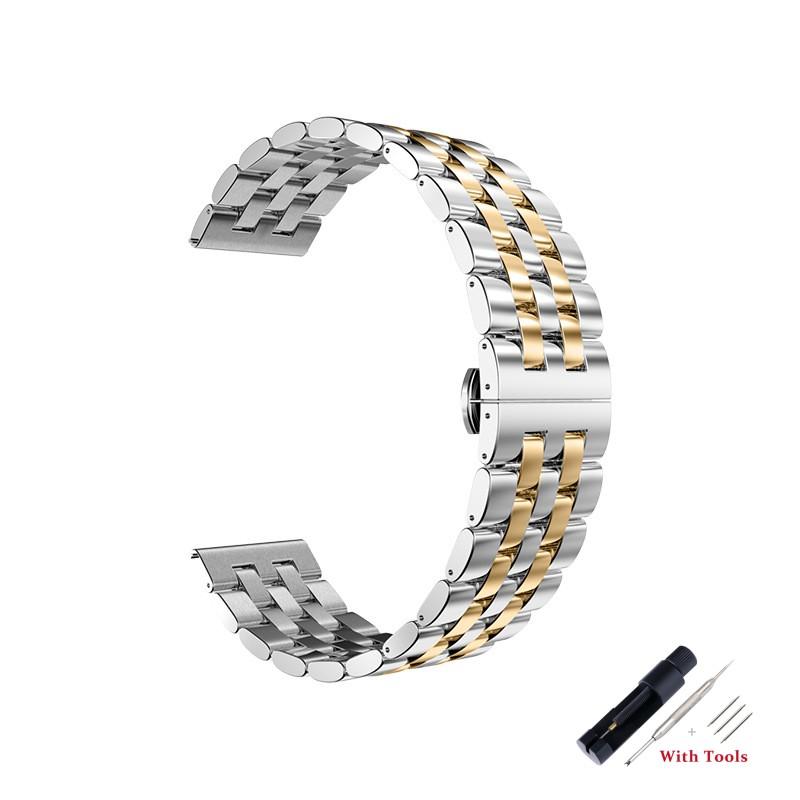 20mm 22mm Stainless Steel Watchband Metal Folding Watch Buckle Watch Band Strap Bracelet Watch Accessories with Tool