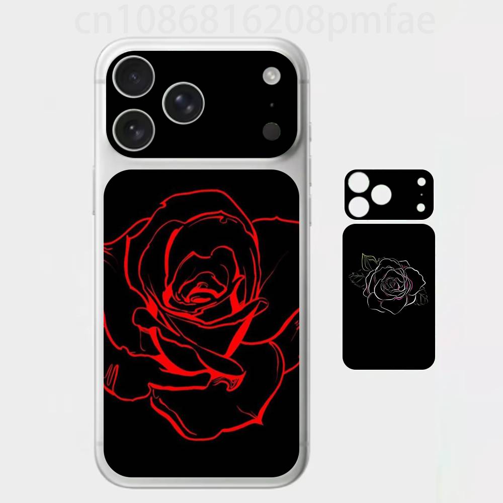 Линия роз Премиальная защитная пленка для iPhone 17 Pro/Max, Защитная наклейка на заднюю панель и рамку камеры (Не чехол)