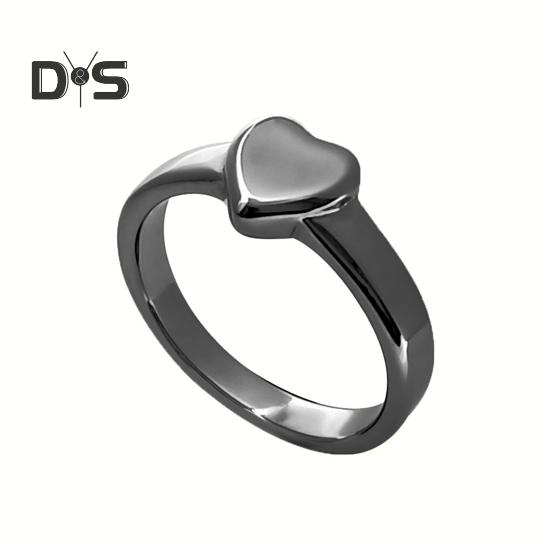 Retro Ring Pure Color Polished Titanium Steel Heart Surface Knuckle Ring Simple Style Multi Sizes Anti-Rust Thumb Ring Lightweight Finger Jewelry