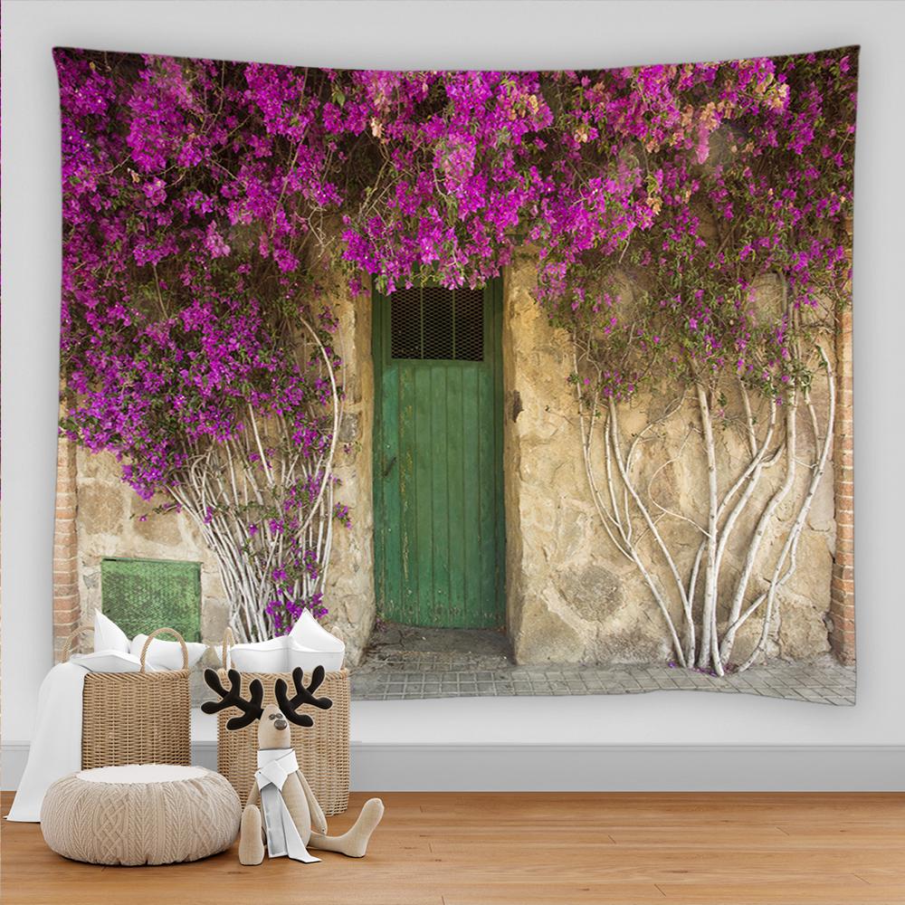 Гобелен Идиллический садовый пейзаж Гобелен Настенный декор для спальни Настенный домашний декор