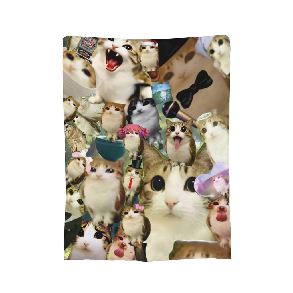 Мягкий, уютный плюшевый плед с изображением совы и кота Мяула, 50x60 дюймов, разные размеры, подходит для всех сезонов.