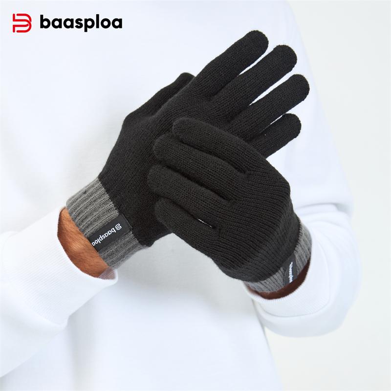 BAASPLOA Зимние перчатки теплые удобные модные универсальные мужские и женские перчатки для отдыха на открытом воздухе с защитой от замерзания