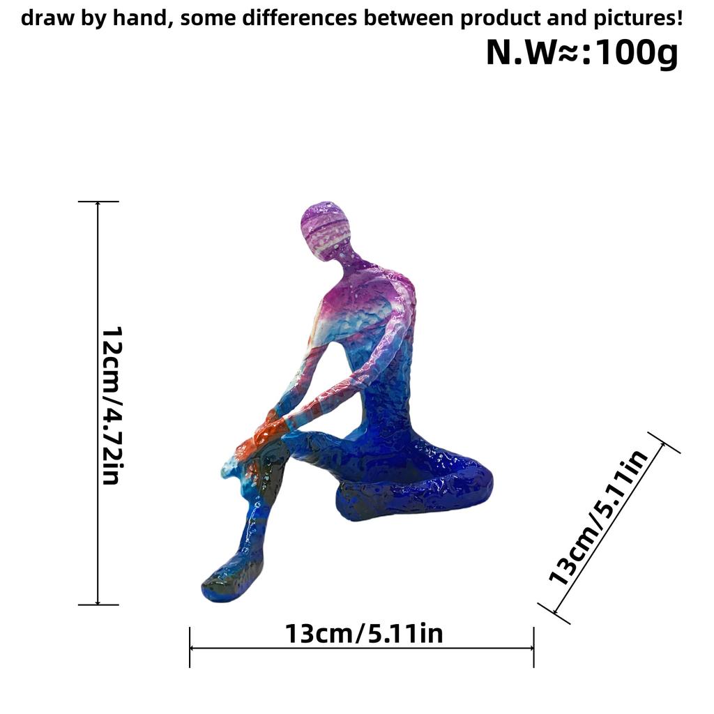 Abstract Yoga Figure Statues Colorful Graffiti Art Figurine Modern Style Home Living Room Desktop Wine Cabinets Resin Ornaments