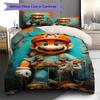 Cartoon Game Mario Duvet Cover Set Skin-friendly Polyester Bedding Comforter Cover Pillowcase Set -QJY