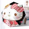 1pc Hello Kitty Pumpkin Jack-o'-Lantern Automatic Open/Closed Umbrella with Portable Three-Fold Design, 8-Bone Iron Frame Outdoor Umbrella for Hallowe