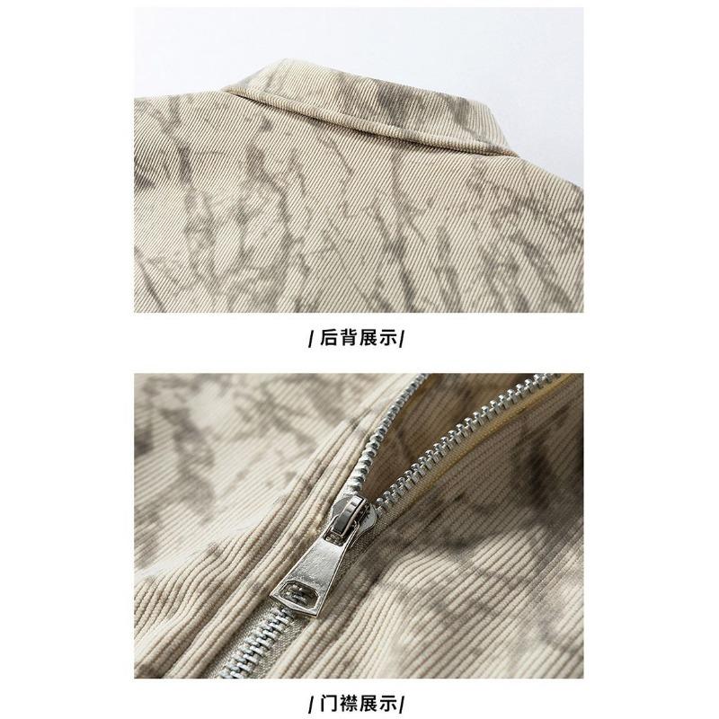 Рабочая куртка мужская весенне-осенняя ветрозащитная модная ретро в стиле Гонконга свободного большого размера повседневный топ вельветовая