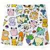 Летние шорты Psyduck для пляжа Pokemon Мультяшные Быстросохнущие Board Shorts Милый принт с утёнком Повседневные брюки для отпуска для мужчин и женщин Спорт