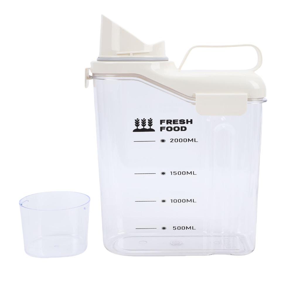 PET Plastic Rice Storage Container 2300ml Pet Food Container Food Storage Canister For Home