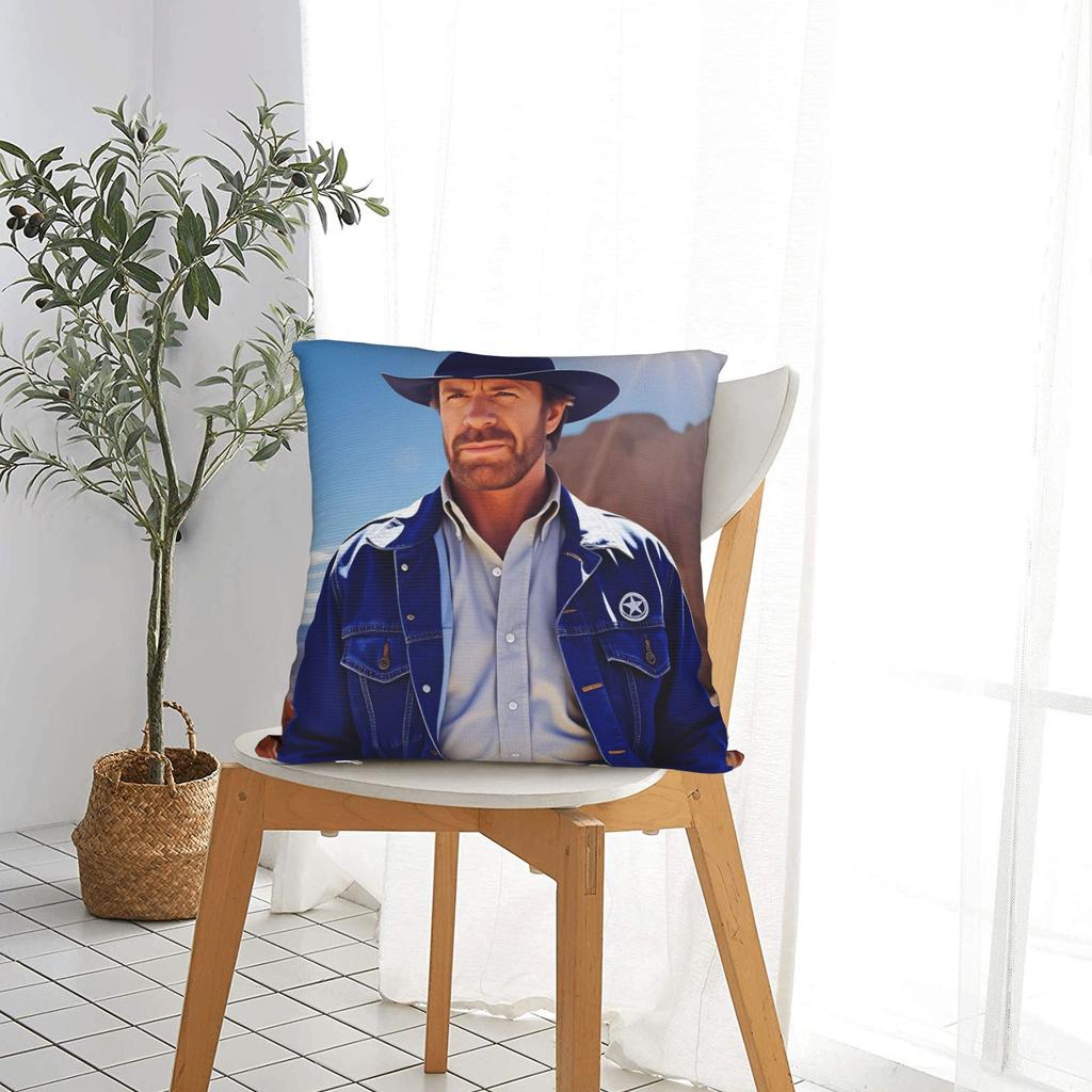 Chuck Norris Texas Ranger Poster Pillow Cover Novelty Pillow Case For Living Room Bed Chair Print Cushion Cover Gift
