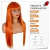 MERISIHAIR Длинный прямой оранжевый парик с челкой, синтетический термостойкий парик из натуральных волос для женщин для косплей-вечеринки