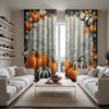 2 шт. цифровая занавеска HD с принтом серая Галстук Хэллоуин тыква кленовый лист домашний декор стиль Украсьте гостиную спальню Носите штангу
