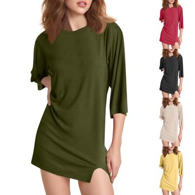 Платье с рукавами 3/4 для женщин, повседневное, свободного кроя, летнее, сарафан с цветочным принтом и карманами