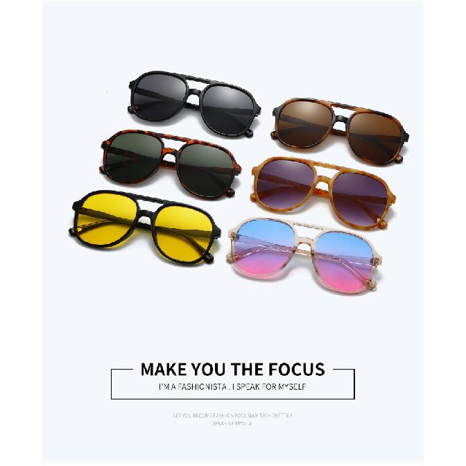 Double-beam oval-shaped sunglasses, PC lenses, outdoor sunglasses