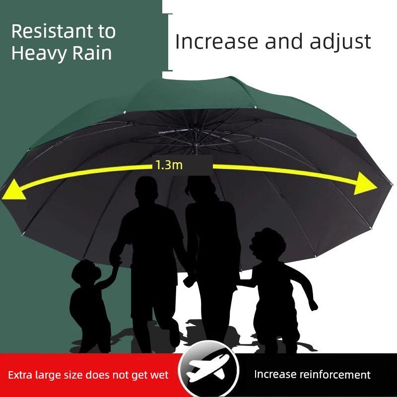 Umbrella with Thickened and Reinforced Structure, Sun Protection, Uv Protection, Sunshade Umbrella, Manual Folding Umbrella, Large Size, Dual-Use for