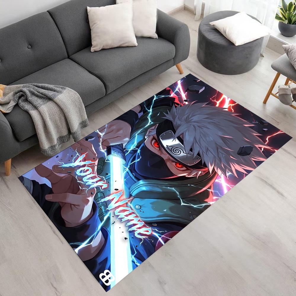 Naruto Character Personalized Name Area Rug Perfect for Foyer Entryway Bedrooms Game Room Anti-slip Rug Office home decor