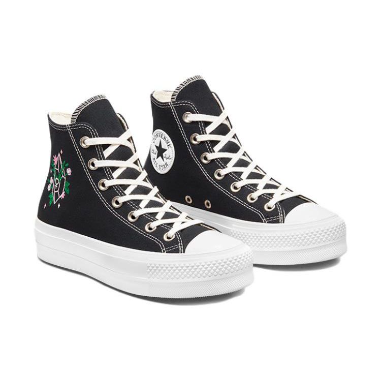 Converse Chuck Taylor All Star Lift Comfortable Lightweight High-Top Canvas Shoes Women Sneakers Black White A03739C