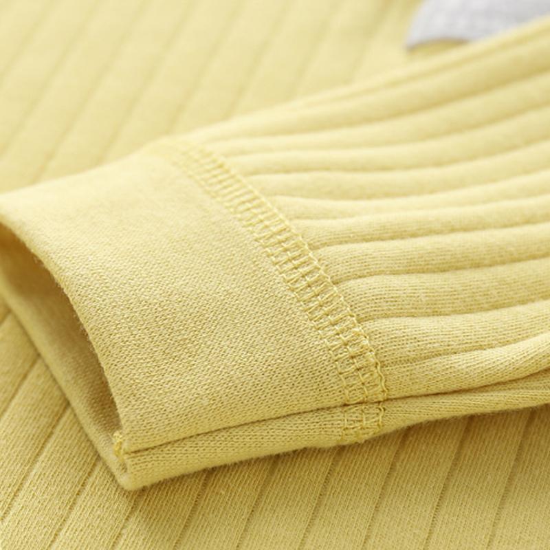 Однотонный комплект нижнего белья для малышей, осенне-зимний хлопковый комплект для новорожденных, одежда для мальчиков и девочек, мягкие хлопковые детские пижамы, домашний комплект