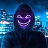 LED Glowing Black Bullet Smile Leech Ghost Clown Mask