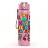 1PC Happy Birthday Kid Collage 750ml Color Plastic Sports Water Bottle Leakproof Flip Straw Lid Suitable for Sports Office Home Use