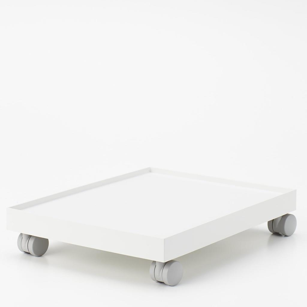 MUJI Ящик для документов из переработанного полипропилена с крышкой, ширина 25 см, совместим с колесиками, бело-серый
