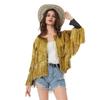 Women's Sequin Fringe Jackets Sparkly Tassel Hem Long Sleeve Open Front Jacket Outerwear