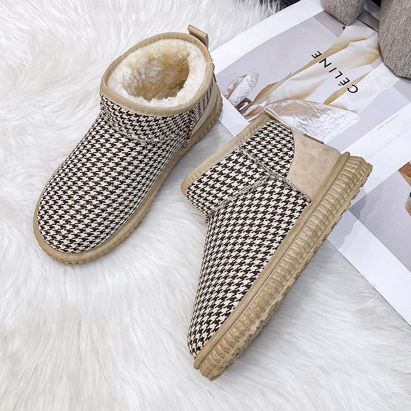 Женская обувь Ботильоны с круглым носком Женские зимние ботинки Полоска Элегантные На низком каблуке До щиколотки В наличии Шикарный Острый Носок Горячие Удобные Ботинки