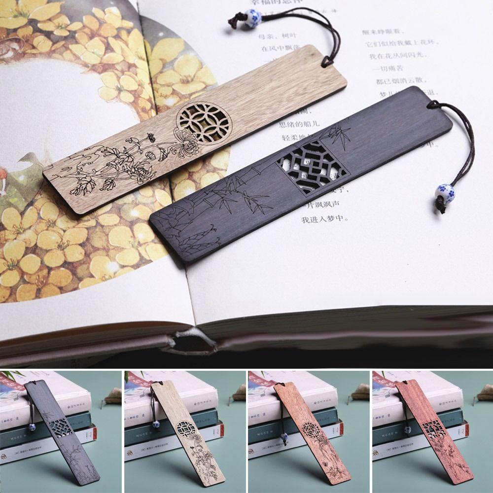 Stationery Vintage Bookmark Wooden Book Page Marker Durable Book Clip