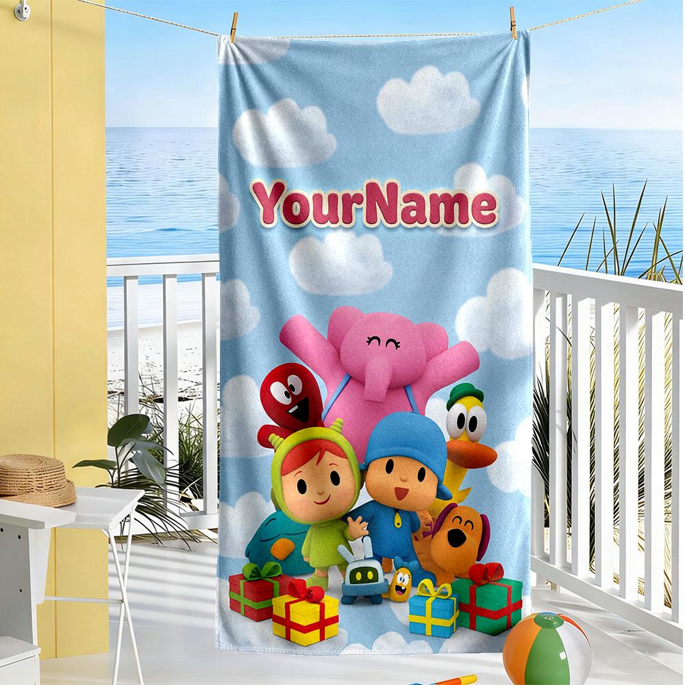 Pocoyo Customize Your Name Beach Towel Quick-Dry Soft Microfiber