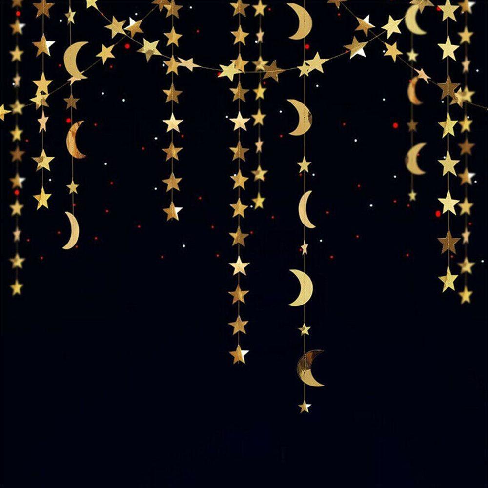 Звезды Луна Исламский Мусульманский Фестиваль Рамадан Баннер Ид Мубарак Декор Карим Украшение Мероприятие Вечеринка