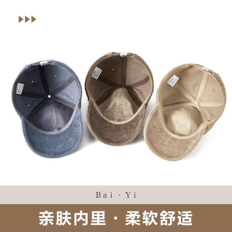 Unisex Vintage Baseball Cap Cotton Embroidered Letter Hat Solid Color Curved Brim Sun Protection Fall Winter