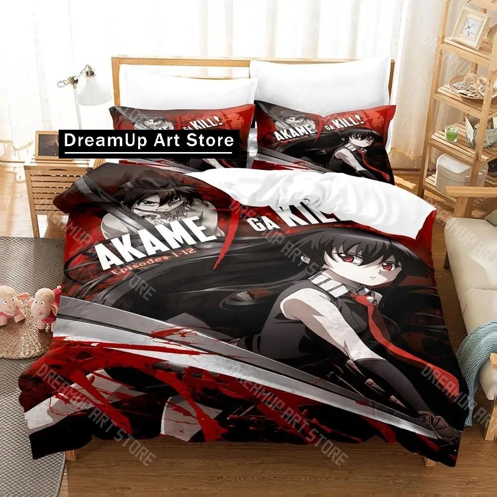 3D Печатный Постельное Белье Akame ga Kill Аниме Комплект для Мальчиков Девочек Пододеяльник Наволочка Размеры Twin Queen King Full Single Double