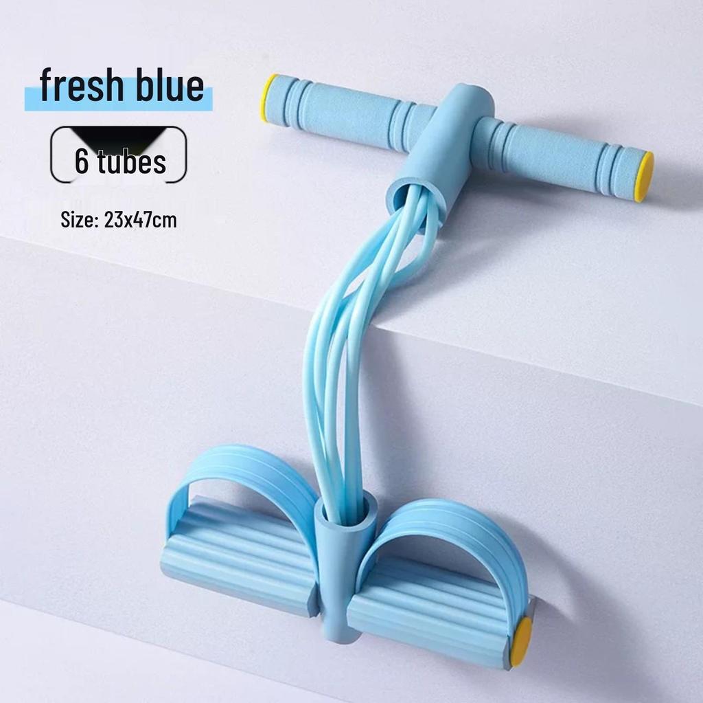 Four-Tube Foot Pedal Resistance Band & Ab Trainer