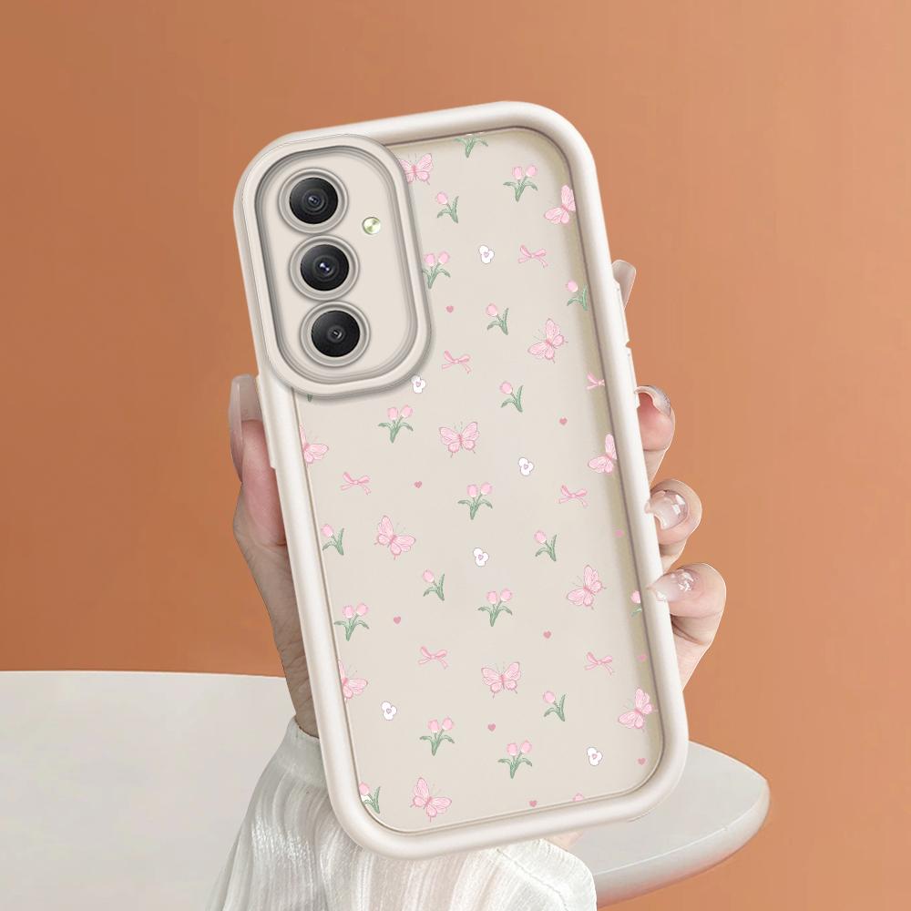 Soft Silicone Square Ladder Printing Pattern Phone Casing Full Cover Camera Shockproof Protection Rubber Case for Samsung