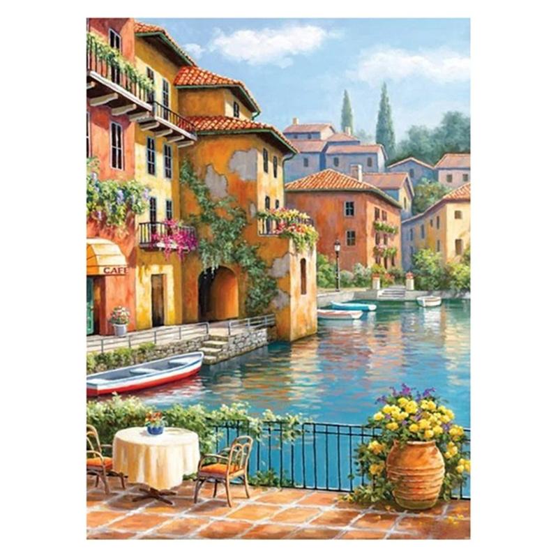 DIY Алмазная картина Красивый пейзаж Набор для вышивки крестом Мозаичное искусство Алмазная картина Полный круг Алмазное украшение для дома