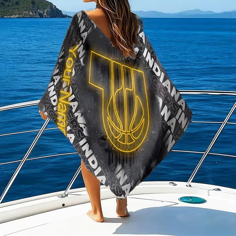 Custom Name Beach Towel Indiana Basketball Team Beach Towel, Soft Microfiber, Gift for Her/Him, Birthday, for Pool, Beach, Travel, Fan gifts