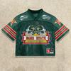 Футболка Y2K American Harajuku Hip Hop Fashion Football Jersey Streetwear Vintage Casual Breathable Splicing Free Short Sleeve